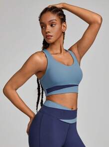 GLOWMODE Women Sports Bras Plain - Dusty Blue - View 6