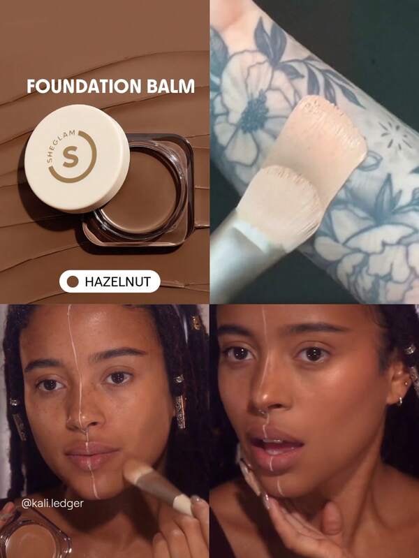 SHEGLAM Full Coverage Foundation Balm-Hazelnut Long Lasting Flawless Moisturizing Foundation Oil-Control Color Corrector Concealer Pore-Less Cover Blemish Non-Greasy Non-Caking Smoother-Looking Cream Foundation Foundation Graduation Birthday Holiday Summer Fall Autumn Y2K Fancy Fashion Women Makeup Cosmetic Party Beach Travel Camping Outdoors School Campus Trip Festivals Decor Gift Present Rose Girl Cosplay Best Color Charm Vibe