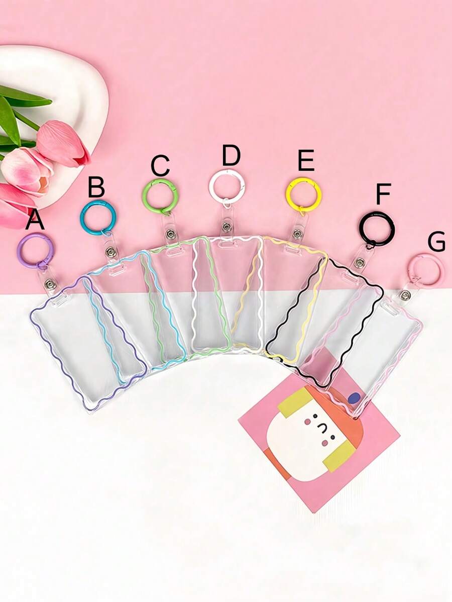 1 chiếc hộp đựng thẻ acrylic trong suốt, bảo vệ ảnh/thẻ ID, có móc khóa, dùng cho công việc, văn phòng, trường học, sự kiện, thẻ ra vào, phụ kiện hộp đựng thẻ đa năng trong suốt, chống thấm nước. - Nhiều màu - Xem 1