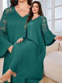 Modelyn فستان كاجوال فضفاض بأكمام طويلة وياقة على...