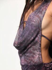 TypaGal O minivestido estampado tem um caimento lindo, um decote sensual e um design confortável que valoriza a silhueta. Leve e respirável, é ideal para usar nas férias na praia e eleva seu look de junho sem esforço, realçando seu charme cativante. - Multicolorido - Ver 3