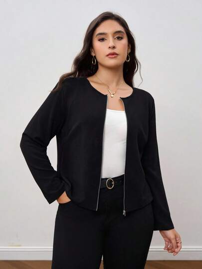 Chikora 大碼前拉鍊夾克