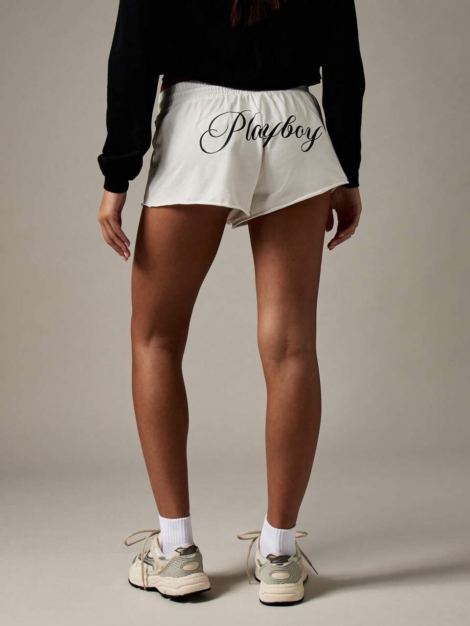 Missguided x Playboy Classic Drawstring Turn Up Lounge Shorts Elasticated Waistband Casual Comfort Wear Mid Rise Summer Spring Athleisure Daily Wear