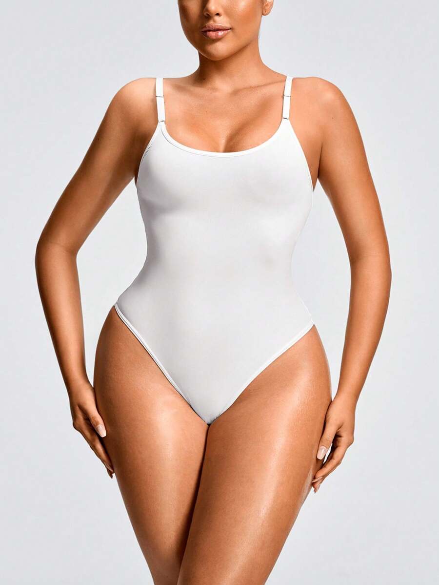 SHAPORA 白色塑身丁字裤塑身衣紧身衣塑身胸部和臀部提拉器腹部腰部控制 - 白色 - 查看 1