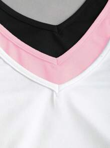 Sweetra Bộ 3 món áo thun cổ yếm màu trơn đơn giản không tay cho mùa hè - Nhiều màu - Xem 7