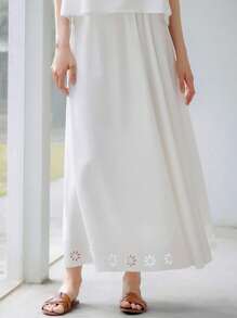 Chiquease Bộ đồ thường ngày cho nữ áo ba lỗ cổ bèo nhún thanh lịch và quần dài - trắng - Xem 7