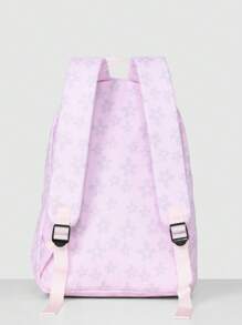 SUMWON Mochila escolar para meninas com estampa floral, mochila para estudantes do ensino fundamental e médio, bolsa para livros, bolsa de viagem fofa para o dia a dia - Roxa - Ver 6