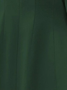 SHEIN Clasi 女式纯色双纽扣口袋长袖大衣，秋冬 - 墨綠色 - 查看 8