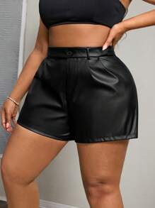 SHEIN PETITE CURVE Pantalones cortos elegantes y casuales para tallas grandes, para primavera/verano