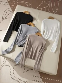 Franclia Y2K Essential Versatile Commuting & Travel Casual Knit Pullover Sweater, Comfortable & Stylish For Festivals & Gatherings Fall Winter Cloth For Women