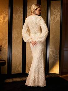 MOTF Soiréza VESTIDO DE NOCHE DE COLA DE SIRENA CON LENTEJUELAS DE CONTRASTE - Albaricoque - Ver 3