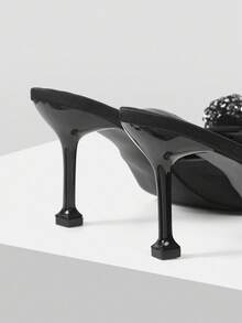 MOTF PREMIUM APPLIQUES PU LEATHER HEELED SANDALS - Black - View 8