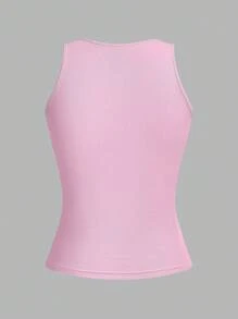 SHEIN EZwear 4件組女款性感極簡基本款短版緊身背心，適合夏季健身，黑色、粉色、水藍色、白色 - 彩色 - 查看 4