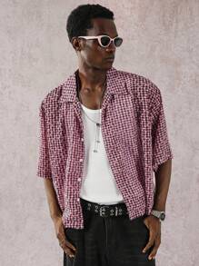 PAVTROS Manfinity Streetrush Men's Summer Casual Plaid Short Sleeve Shirt (Random Pattern) - Multicolor - View 4