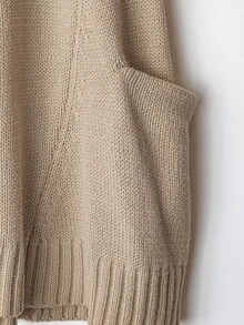 EMERY ROSE Áo len chui đầu không tay màu trơn thời trang mới cho nữ, phong cách tối giản - Màu Khaki - Xem 4