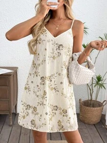 SHEIN LUNE 女式波西米亚印花V领露背度假连衣裙 - 彩色 - 查看 6