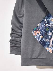 Tween BoysHoodie Set, Autumn/Winter New Long Sleeve Set, Small Hoodie Set, Grey Long Sleeve Hooded Top, Fun Tie-Dye Long Pants, Comfortable Autumn/Winter Set, Stylish Matching Messenger Bag, Fashionable Family & Siblings Set - Multicolor - View 6