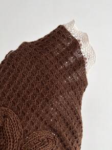 Elamini Women's Casual Contrast Color Trim Knit Camisole Top - Brown - View 6
