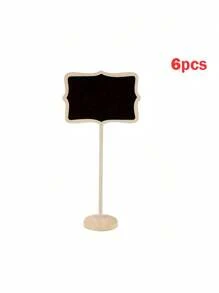 6PCS Mini Blackboard Set 4x6 Inch Wooden Message Board With Stand Small Chalkboard For Wedding Table Numbers Birthday Party Decor Event Signage Rustic Display Board Home Cafe Office Decoration - Multicolor - View 4