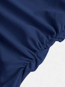 SHEIN Girlism 2pcs/Set Teenage Girls Plain Tight Knit Shrug Top & Snug Fit Dress Set, Elegant Refined Outfit For And Gatherings Fall Winter - Navy Blue - View 7