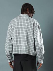 SUMWON Premium Long Sleeve Button Down Plaid Shirt Embroidered Logo Casual Fall Winter Everyday Wear - Green - View 2