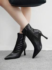 CUCCOO BIZCHIC Women's Fashionable High Heel Black Pointed Toe Ankle Boots, For Everyday Wear - Black - View 3
