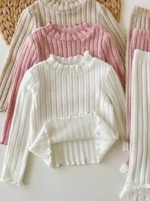 SHEIN 这款女婴六件套时尚百搭的纯色针织长袖上衣和裤子套装，经典永恒。采用前卫时尚的设计和柔软亲肤的面料，呵护宝宝娇嫩的肌肤，是妈妈们购物的首选，适合秋冬季节穿着，无论室内室外皆可。适用于秋冬季女婴针织衫、女婴毛衣套装、女婴罗纹针织套装和女婴两件套针织套装。 - 彩色 - 查看 7