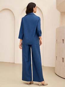 Lacomfia 2件套 2025 新款夏季中东时尚休闲宽松两件套 - 藍色 - 查看 2