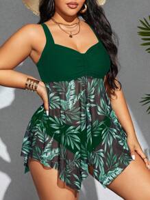 Swim Lushoire Plus Size Women Fashion Camisole Bikini For Summer Beach Vacation - Multicolor - View 3