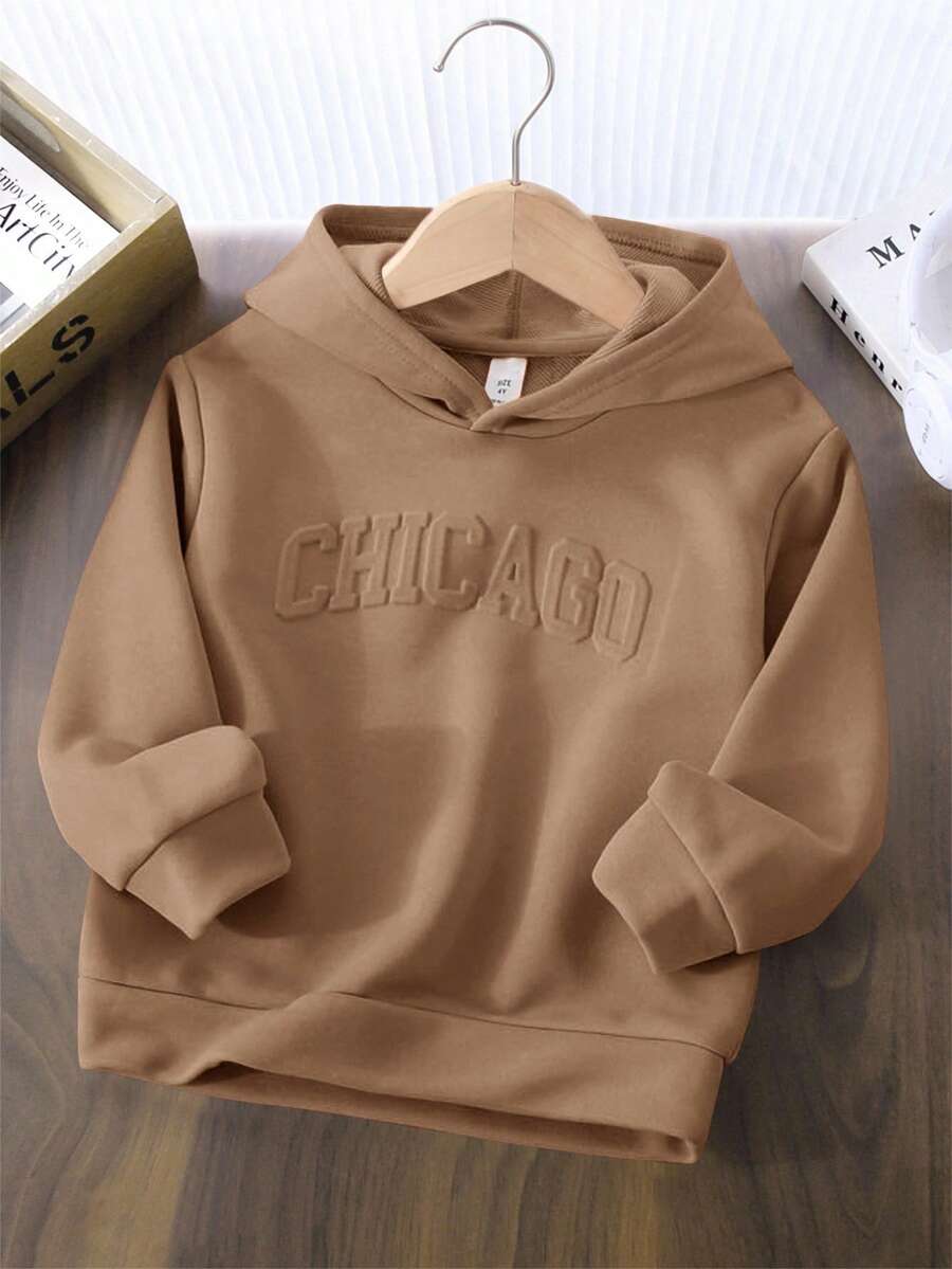 SHEIN Áo nỉ nam kiểu dáng thường ngày, thoải mái, tối giản, đa năng, chất liệu mềm mại, in nổi, thích hợp mặc hàng ngày, đi học, dã ngoại, thể thao, mùa xuân/hè và mùa thu/đông. - màu nâu - Xem 1