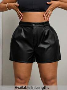 SHEIN PETITE CURVE Pantalones cortos elegantes y casuales para tallas grandes, para primavera/verano