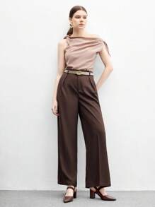 CUCCOO BIZCHIC 女士时尚咖啡色舒适松紧带尖头粗跟鞋，适合通勤、度假、户外场合 - 咖啡棕 - 查看 10