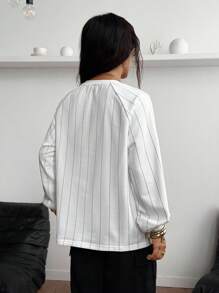 Coolane 女士秋冬街头运动休闲图案撞色长袖卫衣 - 白色 - 查看 2