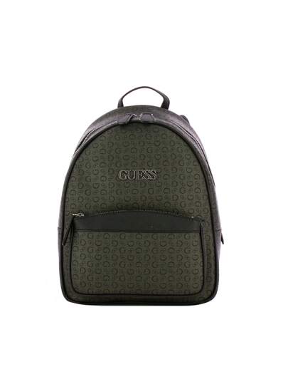 Guess Women's Casual Metal Letter Decor Backpack, Roomy Everyday Carry, School Backpack