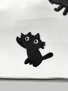 ROMWE Kawaii 1 件复古圆点猫卡通小手提包，小众设计女士单肩手提包 - 彩色 - 查看 4