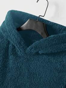 RueChic Men's Simple Solid Color Hoodie And Sweatpants Two-piece Set - Dusty Blue - View 7