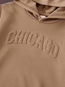 SHEIN Áo nỉ nam kiểu dáng thường ngày, thoải mái, tối giản, đa năng, chất liệu mềm mại, in nổi, thích hợp mặc hàng ngày, đi học, dã ngoại, thể thao, mùa xuân/hè và mùa thu/đông. - màu nâu - Xem 3