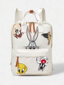 LOONEY TUNES X SHEIN 女士卡通图案时尚白色组合包 - 米色 - 查看 2