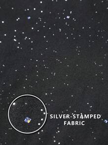 Claim Dot 男士金属箔字母图案圆领休闲短袖 T 恤 - 黑色 - 查看 7