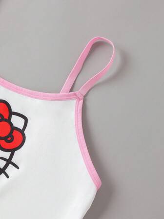 HELLO KITTY AND FRIENDS | SHEIN 卡通图案吊带背心和丁字裤内衣套装