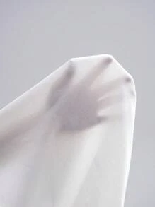 Chiquease Women's Elegant White Linen Blend Midi Dress With Round Neck And Cap Sleeves, Soft And Modest Design For Any Occasion. - White - View 8