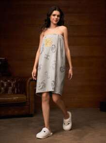 HARRY POTTER X SHEIN 可爱刺绣海德薇白色女士防滑室内拖鞋女童柔软毛绒保暖冬季家居鞋居家卧室空调房春秋季 - 白色 - 查看 7