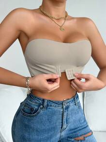 SHEIN 女士前钩聚拢文胸，灰色 - 灰色 - 查看 5