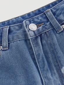 SHEIN MOD Women's Casual Street Floral Print Loose Wide Leg Jeans