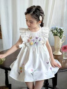 LMoss Kids LMoss 女童编织花卉荷叶边休闲连衣裙 花童连衣裙 白色蝴蝶连衣裙 白色连衣裙 女童连衣裙 女童白色花朵连衣裙 蝴蝶连衣裙 白色连衣裙 女童 白色连衣裙 白色花朵连衣裙 女童刺绣连衣裙 女童白色夏季连衣裙 复古风格连衣裙 女童白色刺绣连衣裙 春季连衣裙 女童花卉连衣裙 白色连衣裙 刺绣连衣裙 女童白色蝴蝶连衣裙 - 白色 - 查看 2