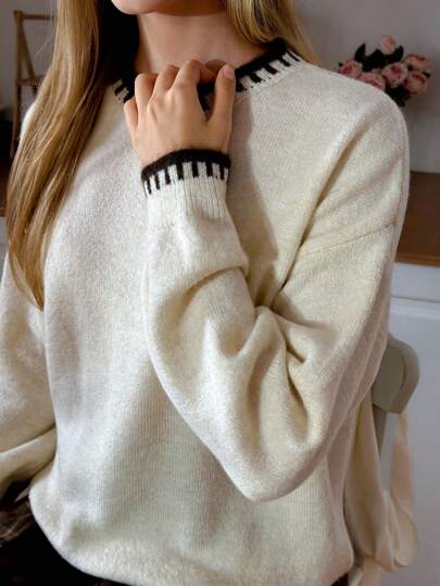 EURMUSE Women's Soft Knit V-Neck Sweater With Sparkling Rhinestone Details – Camel Brown,Jumper,Cream Jumper,Jumpers,Black Jumper,Womens Jumper,White Jumper,Women's Jumper,Women's Jumpers,Winter Clothes