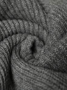 Vivid Eden Women's Casual Bow Decor Knit Sweater Dress, Autumn/Winter, Long Sleeve Dress, Lantern Sleeve Dress Puff Sleeve Dress, Gray Dress,Casual Outfit For Women, Gray Dresses For Women, Long Sleeve Elegant Sweater Dress - Grey - View 8