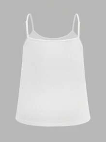 SHEIN EZwear 3pcs Plus Size Women Pleated Loose Camisole Adjustable Strap Camisole, Suitable For Spring And Summer Back To School - Multicolor - View 4