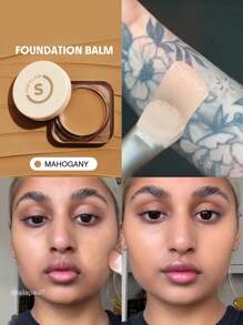 SHEGLAM 全遮瑕粉底膏-紅木色 持久無瑕保濕粉底 控油 色彩校正 遮瑕膏 無毛孔 遮瑕 不油膩 不結塊 更光滑的粉底霜粉底 品牌 美容 化妝 化妝品 適合女性與女孩 完美搭配夏季春季 Y2K 時尚 流行 生日 母親節禮物 假期 派對準備就緒 最佳顏色 - Mahogany - 查看 1