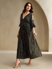 Anewsta Women's New Design Sequin Long Formal Gown Dress - Black - View 4